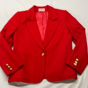 Pendleton Red  wool Blazer with Gold Buttons